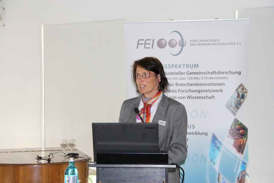 Prof. Dr. Heike P. Schuchmann begrüßt als Moderatorin die rund 100 Teilnehmer des 14. FEI-Kooperationsforums.