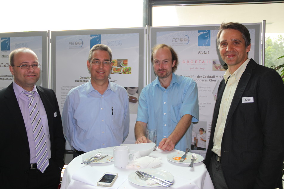 Pausengespräche: Andreas Dunkel, Dr. Martin Steinhaus, Dr. Michael Granvogl und Prof. Dr. Mirko Bunzel.