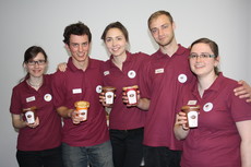 Großartig zum Coffee-to-go: Das Team "goKIT" des Karlsruher Instituts für Technologie entwickelte den "Cookie-to-go" und gewann damit Platz 2.