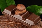 Schokolade mit Kakaobohnen