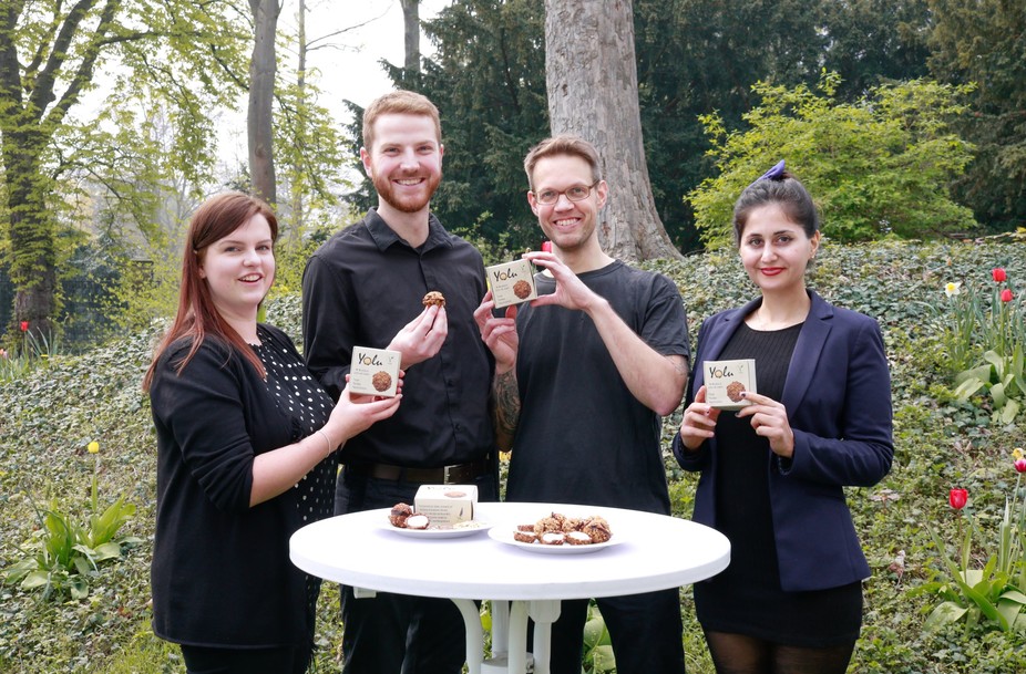 Die 4 haben "Yolu" erfunden und als marktreifes Produkt entwickelt: Sophie Kunst, Kai Nolte, Joscha Eckold und Parisa Mohammadshahi.