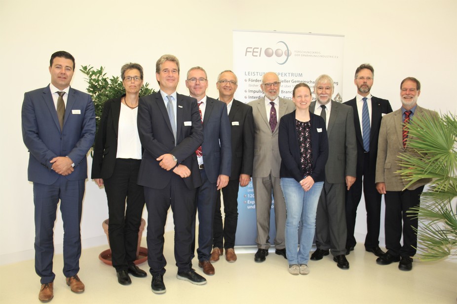 Die Akteure der FEI-Jahrestagung 2019: Prof. Dr. Dominik Durner, Prof. Dr. Heike P. Karbstein, Prof. Dr. Jan Fritsche, Prof. Dr. Holger Zorn, Prof. Dr. Jens-Peter Majschak, Prof. Dr. Friedrich Meuser, Prof. Dr. Cornelia Rauh, Prof. Dr. Dr. Peter Schieberle, Dr. Götz Kröner und Dr. Volker Häusser.